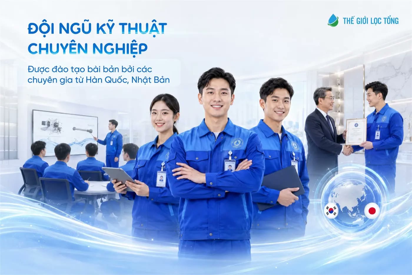 Đội kỹ thuật Digi Pipe của Thế Giới Lọc Tổng tại công trình